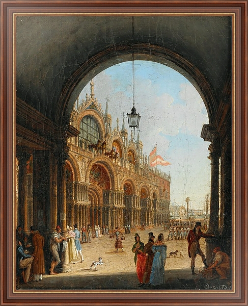 Постер Venice, a View of the Piazzetta di San Marco from the Arco dell’Orologio с типом исполнения На холсте в раме в багетной раме 35-M719P-83