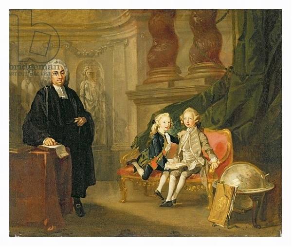Постер Prince George and Prince Edward Sons of Frederick Prince of Wale, c.1748 с типом исполнения На холсте в раме в багетной раме 221-03