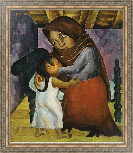 Постер Mother and Daughter, 1923 с типом исполнения На холсте в раме в багетной раме 484.M48.310