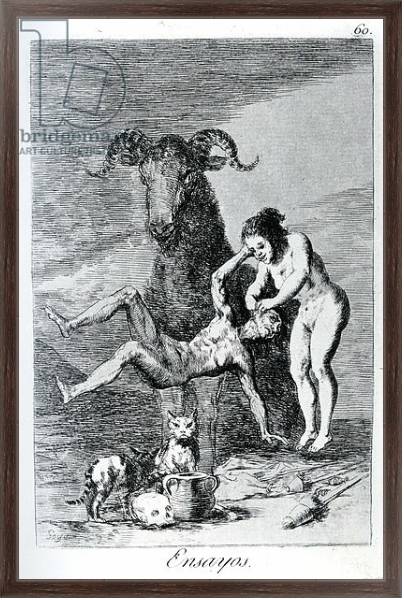 Постер Trials, plate 60 of 'Los caprichos', 1799 с типом исполнения На холсте в раме в багетной раме 221-02