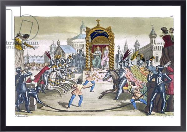 Постер Knights jousting before a King and Queen с типом исполнения На холсте в раме в багетной раме 221-01