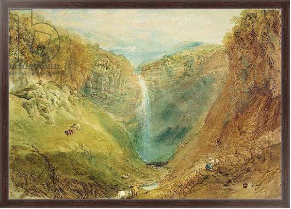 Постер Hardraw Fall, Yorkshire, c.1820 с типом исполнения На холсте в раме в багетной раме 221-02