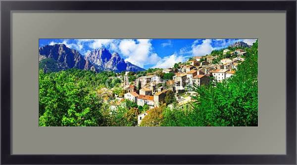 Постер Франция, Корсика. Эвиза - горная деревня с типом исполнения Под стеклом в багетной раме 221-01