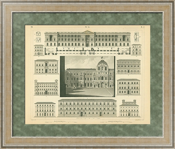 Постер Архитектура №23: здания 1 с типом исполнения Акварель в раме в багетной раме 485.M40.584