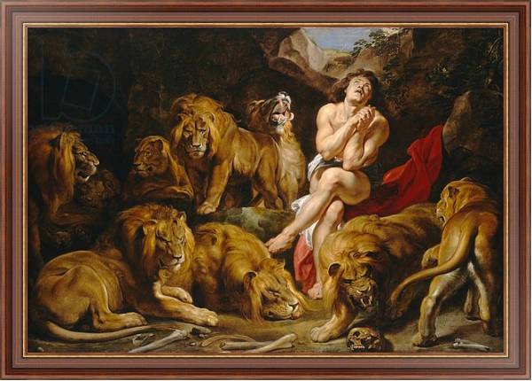 Постер Daniel and the Lions Den, c.1615 с типом исполнения На холсте в раме в багетной раме 35-M719P-83