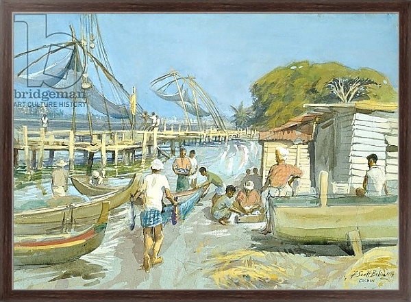 Постер Fishing Nets near Cochin, 1994 с типом исполнения На холсте в раме в багетной раме 221-02