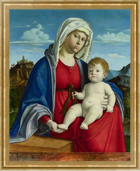 Постер Дева Мария с младенцем 10 с типом исполнения На холсте в раме в багетной раме NA033.1.051