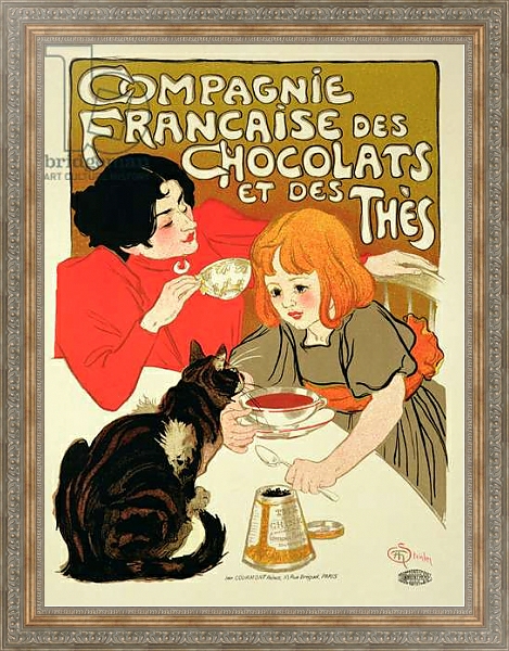 Постер Poster Advertising the French Company of Chocolate and Tea с типом исполнения На холсте в раме в багетной раме 484.M48.310