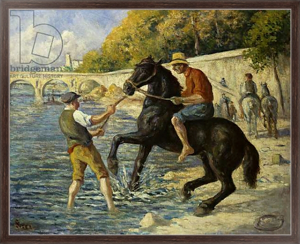 Постер Bathing Horses in the Seine, 1910 с типом исполнения На холсте в раме в багетной раме 221-02