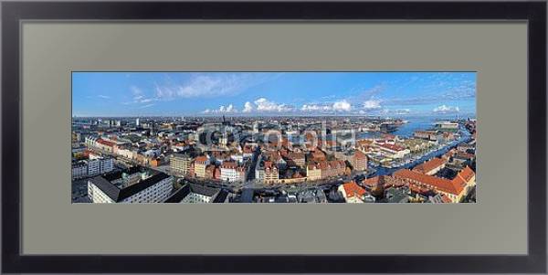 Постер Дания, Копенгаген. Панорамный вид с типом исполнения Под стеклом в багетной раме 221-01