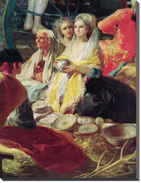 Постер Ladies buying pottery at a stall in Madrid, 1779 с типом исполнения На холсте без рамы