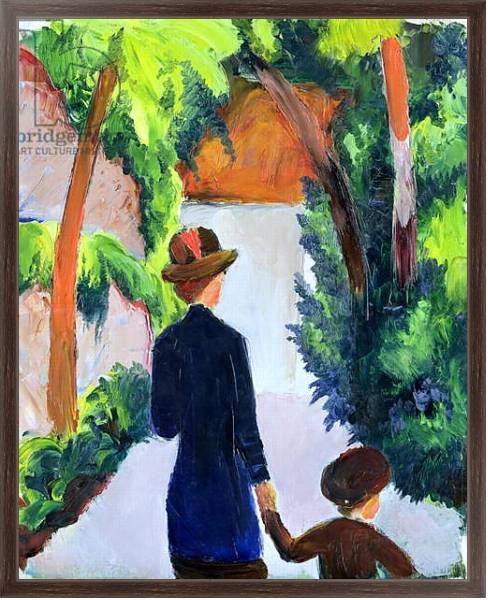 Постер Mother and Child in the Park, 1914 с типом исполнения На холсте в раме в багетной раме 221-02