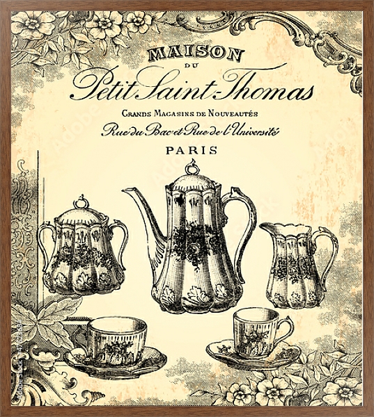 Постер Чайная комната с типом исполнения На холсте в раме в багетной раме 1727.4310