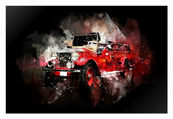 Постер Рисунок красного автомобиля с типом исполнения На холсте в раме в багетной раме 221-03