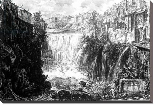 Постер View of the Waterfall at Tivoli, from the 'Views of Rome' series, c.1760 с типом исполнения На холсте без рамы