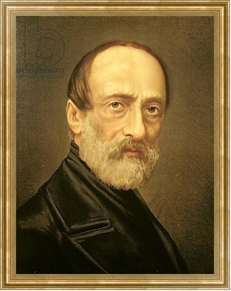 Постер Portrait of Giuseppe Mazzini с типом исполнения На холсте в раме в багетной раме NA033.1.051