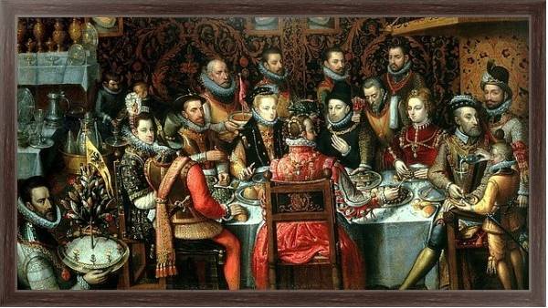 Постер The Banquet of the Monarchs, c.1579 с типом исполнения На холсте в раме в багетной раме 221-02