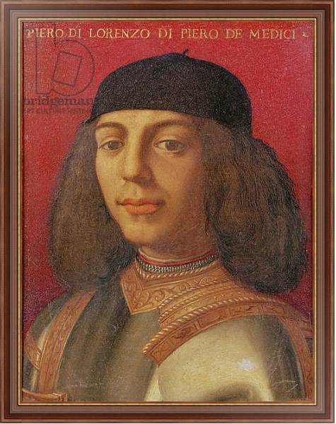 Постер Portrait of Piero di Lorenzo de Medici с типом исполнения На холсте в раме в багетной раме 35-M719P-83