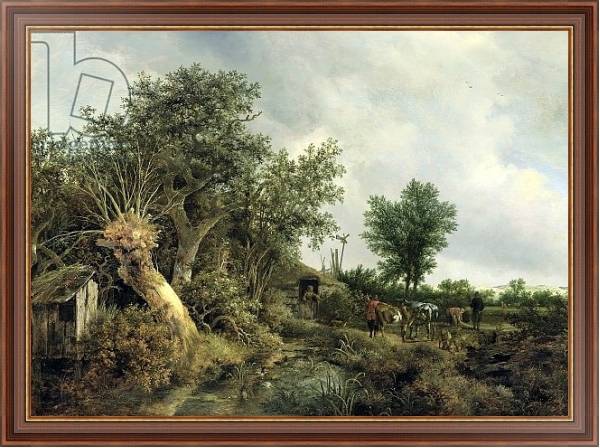 Постер Landscape with a Hut, 1646 с типом исполнения На холсте в раме в багетной раме 35-M719P-83