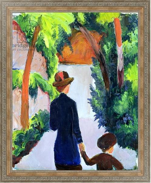 Постер Mother and Child in the Park, 1914 с типом исполнения На холсте в раме в багетной раме 484.M48.310