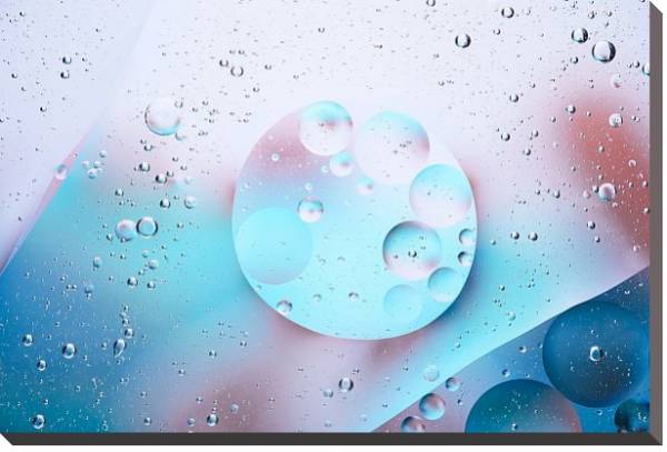 Постер Пузыри на розово-голубом фоне с типом исполнения На холсте без рамы