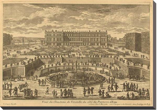 Постер Вид на Версальский дворец со стороны парка с типом исполнения На холсте без рамы