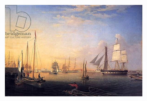Постер Baltimore Harbour, 1850 с типом исполнения На холсте в раме в багетной раме 221-03