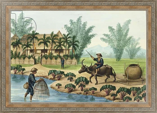 Постер Manila and it's Environs: A Scene on the Pasig River с типом исполнения На холсте в раме в багетной раме 484.M48.310