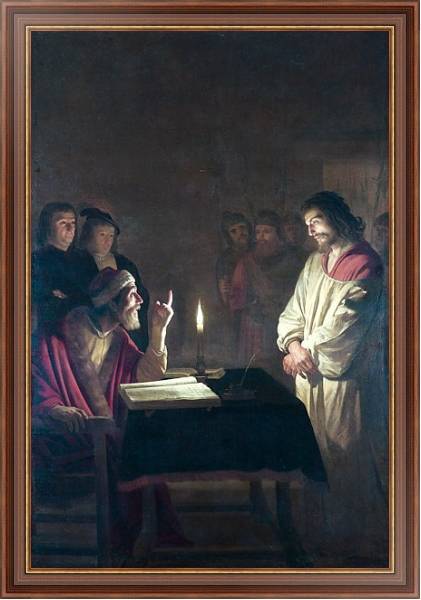 Постер Христос перед верховным жрецом с типом исполнения На холсте в раме в багетной раме 35-M719P-83