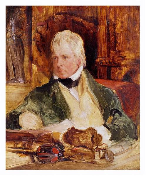 Постер Portrait of Sir Walter Scott, c.1824 с типом исполнения На холсте в раме в багетной раме 221-03