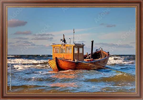 Постер Лодка в Балтийском море с типом исполнения На холсте в раме в багетной раме 35-M719P-83