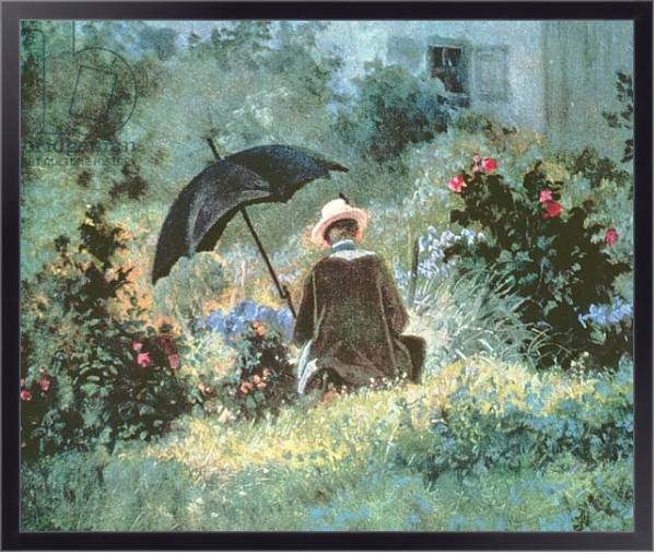 Постер Detail of a Gentleman reading in a garden с типом исполнения На холсте в раме в багетной раме 221-01