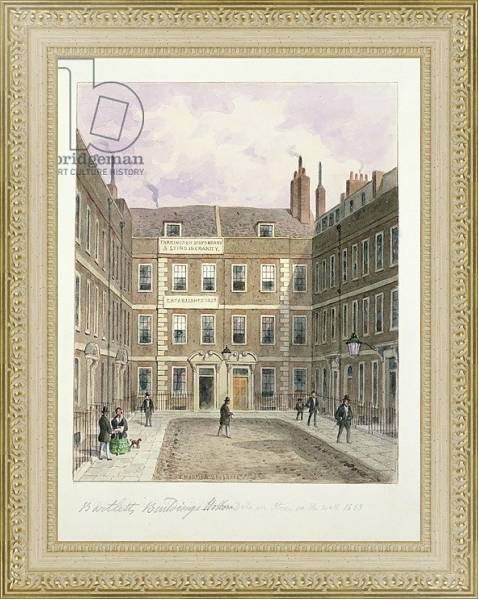 Постер Bartlett's Buildings, Holborn, 1838 с типом исполнения Акварель в раме в багетной раме 484.M48.725