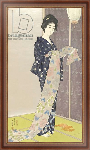 Постер Young woman in a summer kimono,1920 с типом исполнения На холсте в раме в багетной раме 35-M719P-83