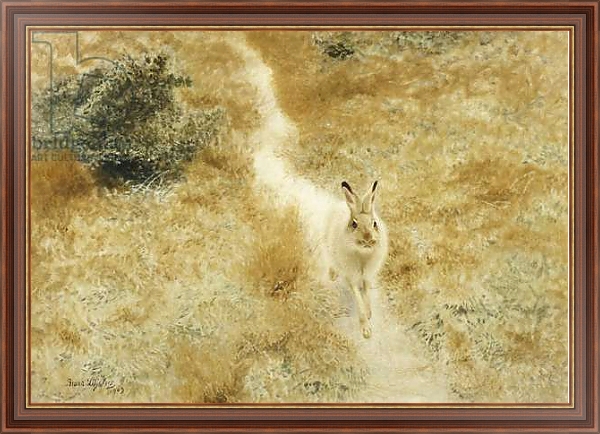 Постер A Winter-Hare in a Landscape, 1909 с типом исполнения На холсте в раме в багетной раме 35-M719P-83