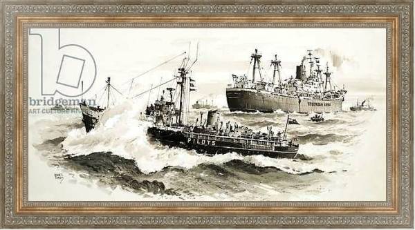 Постер Unidentified ship and pilits boat с типом исполнения На холсте в раме в багетной раме 484.M48.310