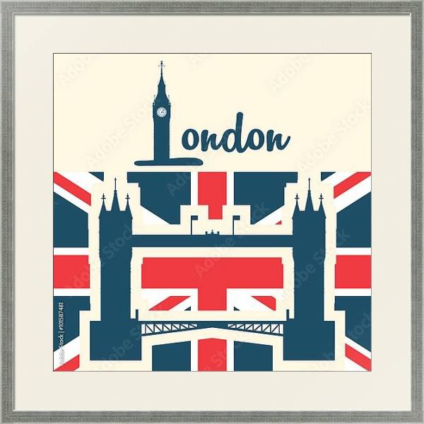 Постер Лондон, символы Англии 6 с типом исполнения Под стеклом в багетной раме 1727.2510