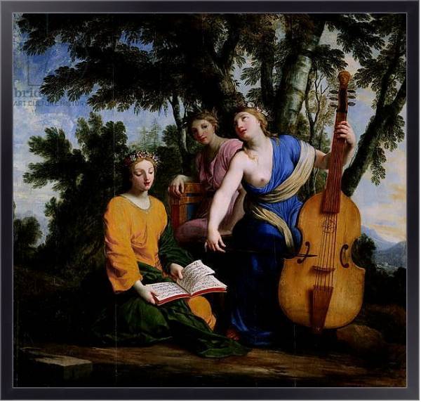 Постер The Muses Melpomene, Erato and Polymnia, 1652-55 с типом исполнения На холсте в раме в багетной раме 221-01