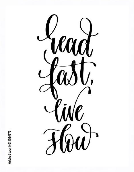 Постер Read fast live slow с типом исполнения На холсте в раме в багетной раме 221-03