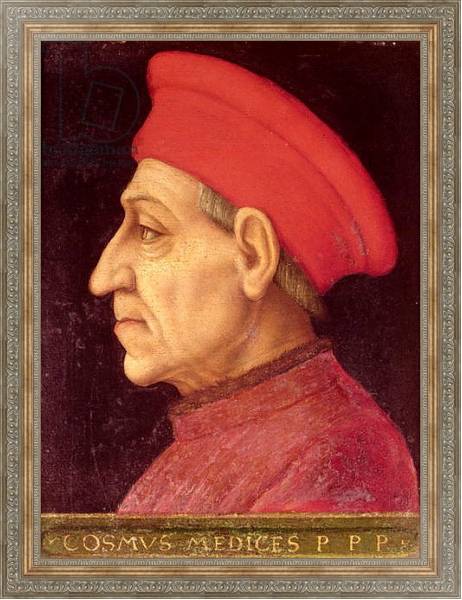 Постер Portrait of Cosimo di Giovanni de Medici с типом исполнения На холсте в раме в багетной раме 484.M48.310