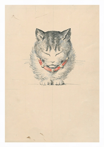 Постер Cat with collar с типом исполнения На холсте в раме в багетной раме 221-03