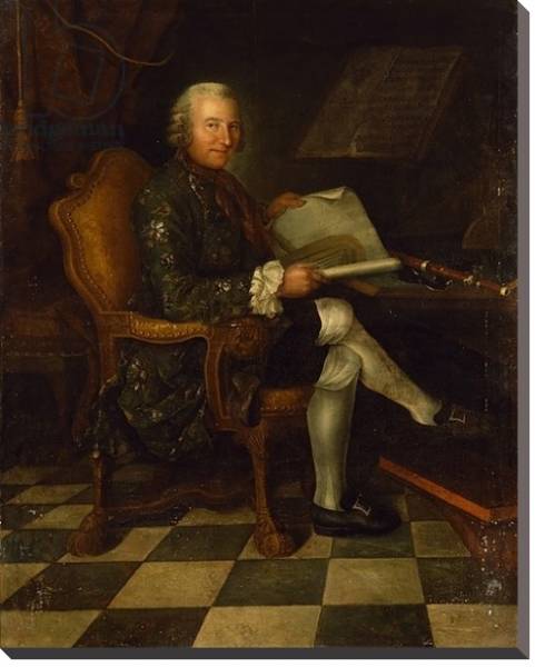 Постер Isaac Egmont von Chasot at his Desk, 1750 с типом исполнения На холсте без рамы