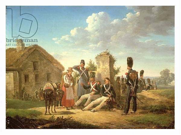 Постер Landscape with Soldiers с типом исполнения На холсте в раме в багетной раме 221-03