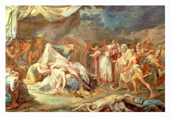Постер Cyrus the Great before the bodies of Abradatus and Pantheus с типом исполнения На холсте в раме в багетной раме 221-03