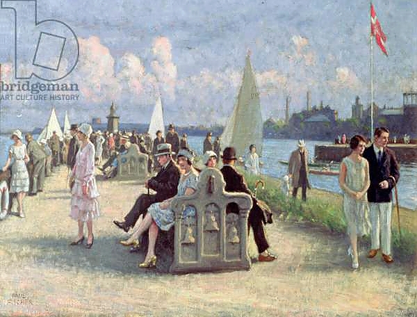 Постер People on a Promenade с типом исполнения На холсте без рамы