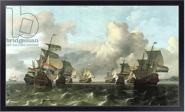 Постер The Dutch Fleet of the India Company, 1675 с типом исполнения На холсте в раме в багетной раме 221-01