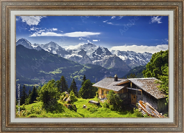 Постер Австрия, горный пейзаж с типом исполнения На холсте в раме в багетной раме 595.M52.330