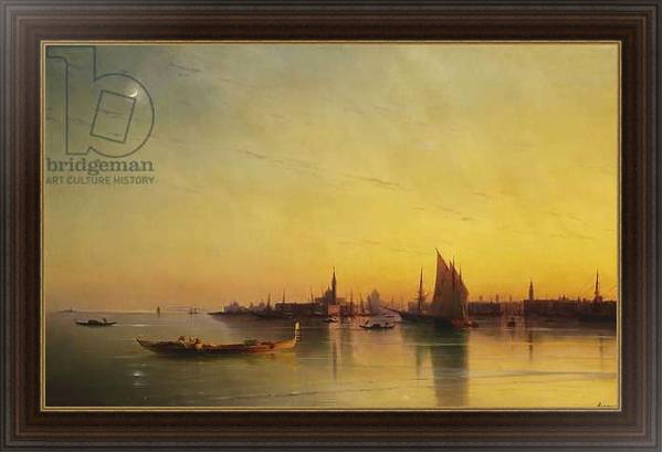 Постер Venice from the Lagoon at Sunset, 1873 с типом исполнения На холсте в раме в багетной раме 1.023.151