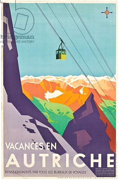 Постер Poster advertising vacations in Austria, с типом исполнения На холсте без рамы