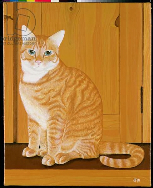 Постер Marmalade cat by a door с типом исполнения На холсте без рамы
